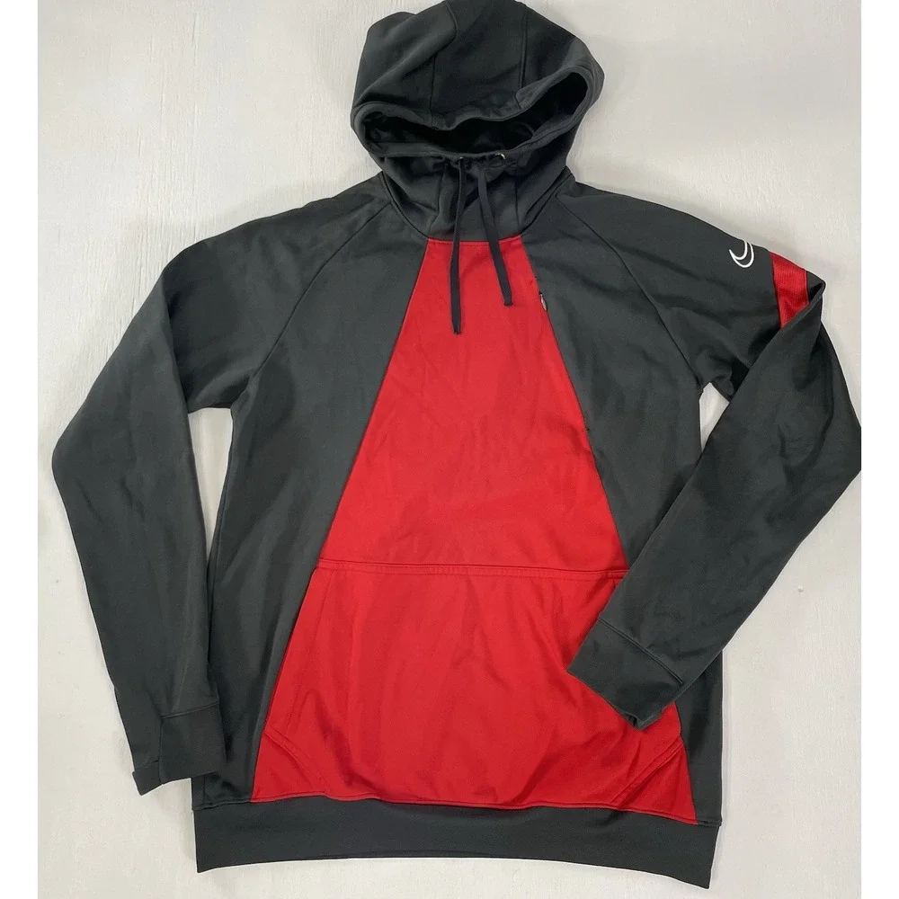 Men's Nike Dri Fit Pullover Gray Red Lions‎ Size M Athletic Sporty Fleece Lined